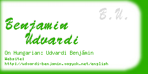 benjamin udvardi business card